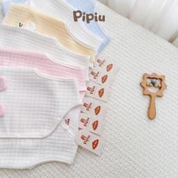 Combo 2-3 Áo Gile PiPiu Xốp Nỉ Tai Thỏ Trần Bông Mỏng Giữ Ấm Mùa Thu Đông Cho Bé Sơ Sinh 0–9 Tháng 9