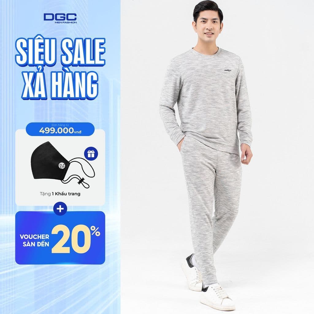 Áo nỉ nam cổ tròn DGCs - Vải co giãn và thấm hút mồ hôi tốt - WATBBB02M