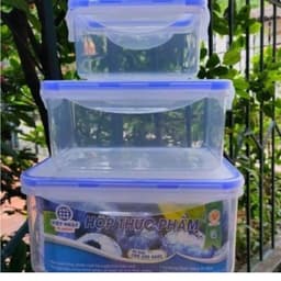 Bộ 6 Hộp bảo quản thực phẩm 3 size hàng cao cấp việt nhật, hộp có gioăng để tủ lạnh 6530 7