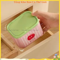 Hộp đựnġ tăm bông có nắp, Hộp đựnġ cho phòng tắm Tổ chức lưu trữ tại nhà, Hộp đựnġ đồ trang điểm - VOICON-[DA66] 5