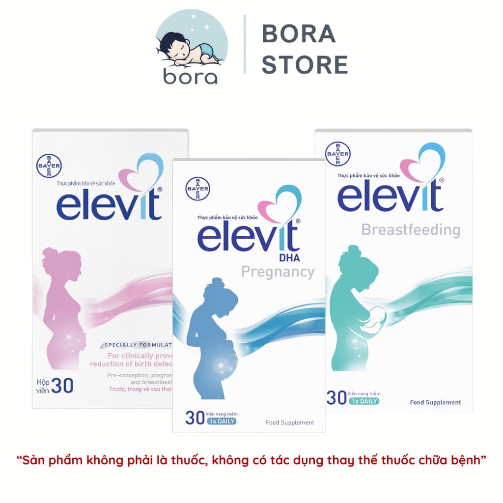 Thực phẩm bảo vệ sức khỏe Elevit hỗ trợ cho phụ nữ giai đoạn trước trong khi mang thai và sau sinh, 1 hộp 30 Viên