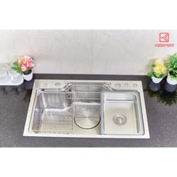 Chậu rửa bát 1 hố Keeper CR02-7546 | Chậu rửa bát 1 hố | Tặng đầu vòi hút nước rửa chén 6