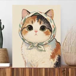 1 Bức Tranh Treo Tường In Mèo Hoạt Hình Đáng Yêu Trang Trí Phòng Khách Phòng Ngủ Dễ Dàng Treo Kích Thước Lớn 4