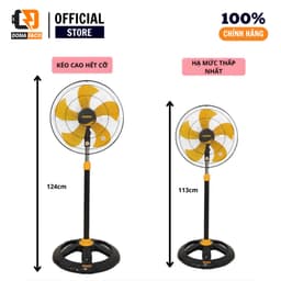 Quạt Đứng Senko Dts1603 60w Motor Lõi Đồng, 5 Cánh 39cm, 3 Tốc Độ Gió, Điều Chỉnh Chiều Cao Chính Hãng 2