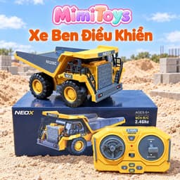 Xe Công Trình Điều Khiển Từ Xa MimiToys - Xe Cuốc, Máy Xúc, Xe Ben, Xe Ủi, Xúc Lật 6/9/11/13 Kênh, Pin Sạc, Gàu Sắt 7