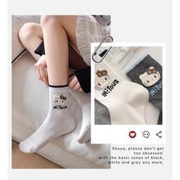 🧦 SET 4 ĐÔI TẤT NỮ HỌA TIẾT MÈO DỄ THƯƠNG – PHỐI MÀU HÀN QUỐC A192 5