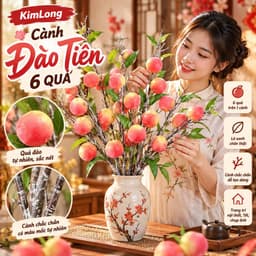 Cành Đào Nhân Tạo 6 Quả - Trang Trí Tết Đẹp, Decor Nhà Cửa Xuân Khởi Sắc 2027 5