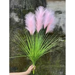 CÀNH LAU 5 BÔNG LỚN CAO 90CM DECOR SIÊU ĐẸP- HOA GIẢ TRANG TRÍ 9