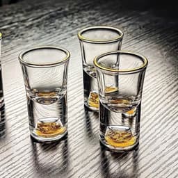 Bộ 6 chén trắng bằng vàng lá cao cấp cho sử dụng tại nhà, chia rượu pha lê cá nhân hóa, ly rượu miệng nhỏ,VOICON-[DA66] 8