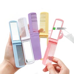 Lược chải tóc kèm gương gấp gọn Mini Gương Gấp Đơn Giản nhỏ gọn dễ dàng mang theo bỏ túi gd1511 5