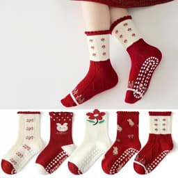 Combo 5-10 Đôi Tất Hồng Noel Mầu Yêu Thích Cho Bé Gái Thêm Nổi Bật Giữa Đám Đông Với Thiết Kế Hoa Văn Độc Đáo 1