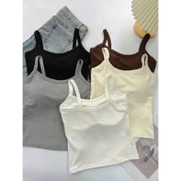 <  Kèm Đệm Mút > Áo 2 dây có mút ngực chất tăm lạnh , áo hai dây nữ hình mèo Đơn giản CATTINGER 8