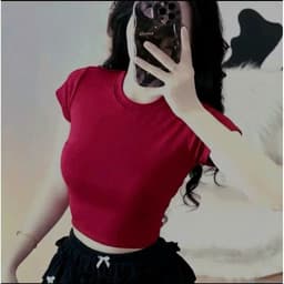 Size free 28-45KG Áo thun nữ CROPTOP co giãn họa tiết - cờ  LOGGO VN 8
