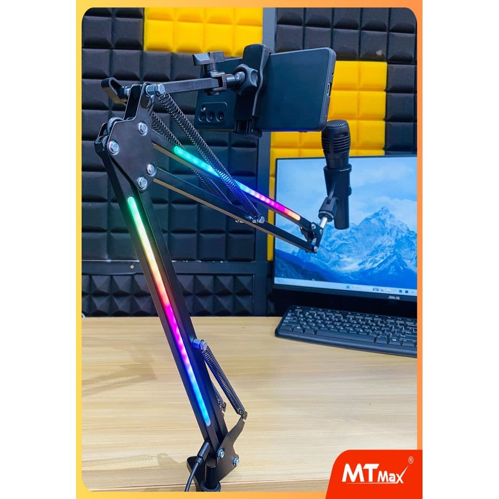 Kẹp Micro Cao Cấp NB36 Pro – Kẹp Bàn Chắc Chắn Chuẩn Phòng Thu  Có Đèn Led – Livestream , Karaoke Xịn Như Studio
