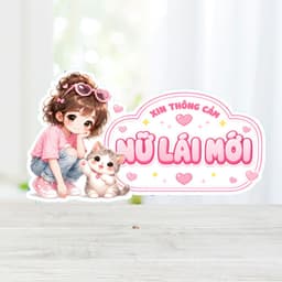 [Hỏa Tốc] Tem Decal Dán Xe Hơi "Nữ Lái Mới" Dễ Thương Chống Thấm Nước - Tem Dán Cảnh Báo Ô Tô Ngộ Nghĩnh, Đáng Yêu 9