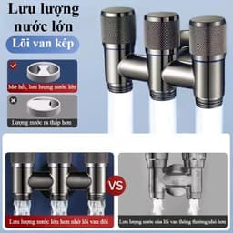 Van nước chia 3 , vòi chia nước 3 trong 1 tiện lợi cho máy giặt, nhà vệ sinh - Loại 1 3