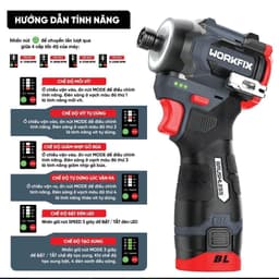 Máy Bắn Vít Búa Pin Workfix WF-SD180L Động Cơ Không Chổi Than 180Nm - Đầu Ngậm Nhanh 6.35mm 2