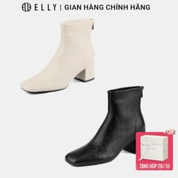 [Tặng hộp 20.10] Boot cao gót nữ ELLY EGM218 da microfiber gót 5.5cm thanh lịch cao cấp 1