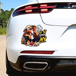 [Hỏa Tốc] Decal Dán Xe Hơi Hình Cụ Ông "Từ Từ Thôi NY" Hài Hước, Độc Lạ - Tem Dán Trang Trí Ô Tô Chống Thấm Nước 2