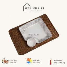 Lẻ món bát chén đĩa sứ  họa tiết Vân Đá MARBLE 5