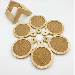 Bộ lót ly bằng gỗ, lót cốc gỗ cho bàn làm việc, quán cafe cửa hàng trang trí nhà cửa decor nhà GIBA 7