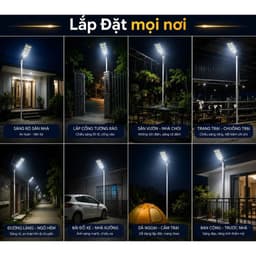 [ Dây nối 5m] COMBO 2 Đèn Năng Lượng Mặt Trời 10 khoang- Chiếu sáng 12h-15h - Diện tích  200-300m2 - Kháng nước IP69 7
