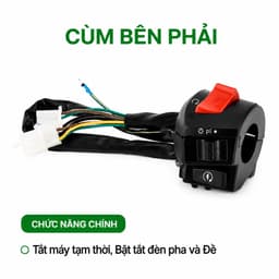Cùm fz v2 loại 1 cho xe máy xe điện, cụm công tắc FZ gắn ghi đông đa chức năng 8