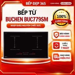 (Quạt sên, bụng nhựa)Bếp từ đôi BUCHEN 779SM | Nhập khẩu nguyên chiếc Đức | Kính Đức | Bảo hành 3 năm 1