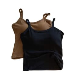 < free size 33 -48kg  > Sét bộ quần dài da cá ống suông + mix áo 2 dây ĐỆM MÚT  trơn frouter-thu99 8