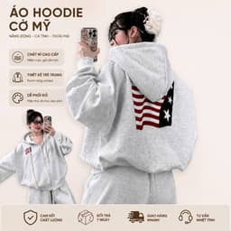 Áo Khoác Nữ Logo May Thêu Cờ Form Rộng Dài Áo Khoác Nỉ Nữ Chất Vải Nỉ Dày Đẹp Logo Thêu Sắc Nét 1