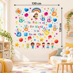 Decal Dán Tường Trí Anh Trang Trí Lớp Học Tiếng Anh, Phòng Bé Mầm Non, Cầu Vồng, Cây Yêu Thương, 6 Mẫu (N033) 8