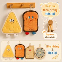 Khăn lau tay treo tường hút nước nhanh khăn vải bếp nhà tắm dễ thương. nhatle.store2 2