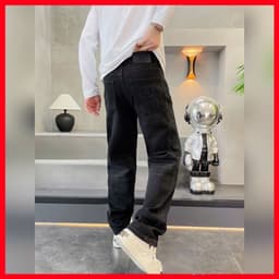 JEAN NAM ỐNG RỘNG,FORM SUÔNG THỜI TRANG,MÀU ĐEN DỄ PHỐI,MẶC LÊN CỰC CÁ TÍNH QJ-9867 VIC 6