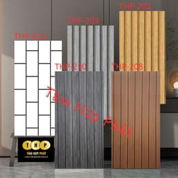 Combo 100 tấm THP Lam sóng gỗ xốp pvc cao cấp chính hãng trang trí nhà đẹp 4
