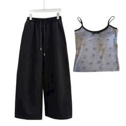 < Rẻ Vô Địch Có Đệm Mút > sét bộ quần dài chun màu đen trơn + mix áo 2 dây ĐỆM MÚT mèo FULL áo MAROC -thubio99 1
