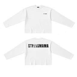 Áo Thun phông Tay Dài STRESSMAMA logo l66 in 5D longtee boxy dáng rộng nam nữ  260gsm streetwear LONGSLEEVE  AM120 2