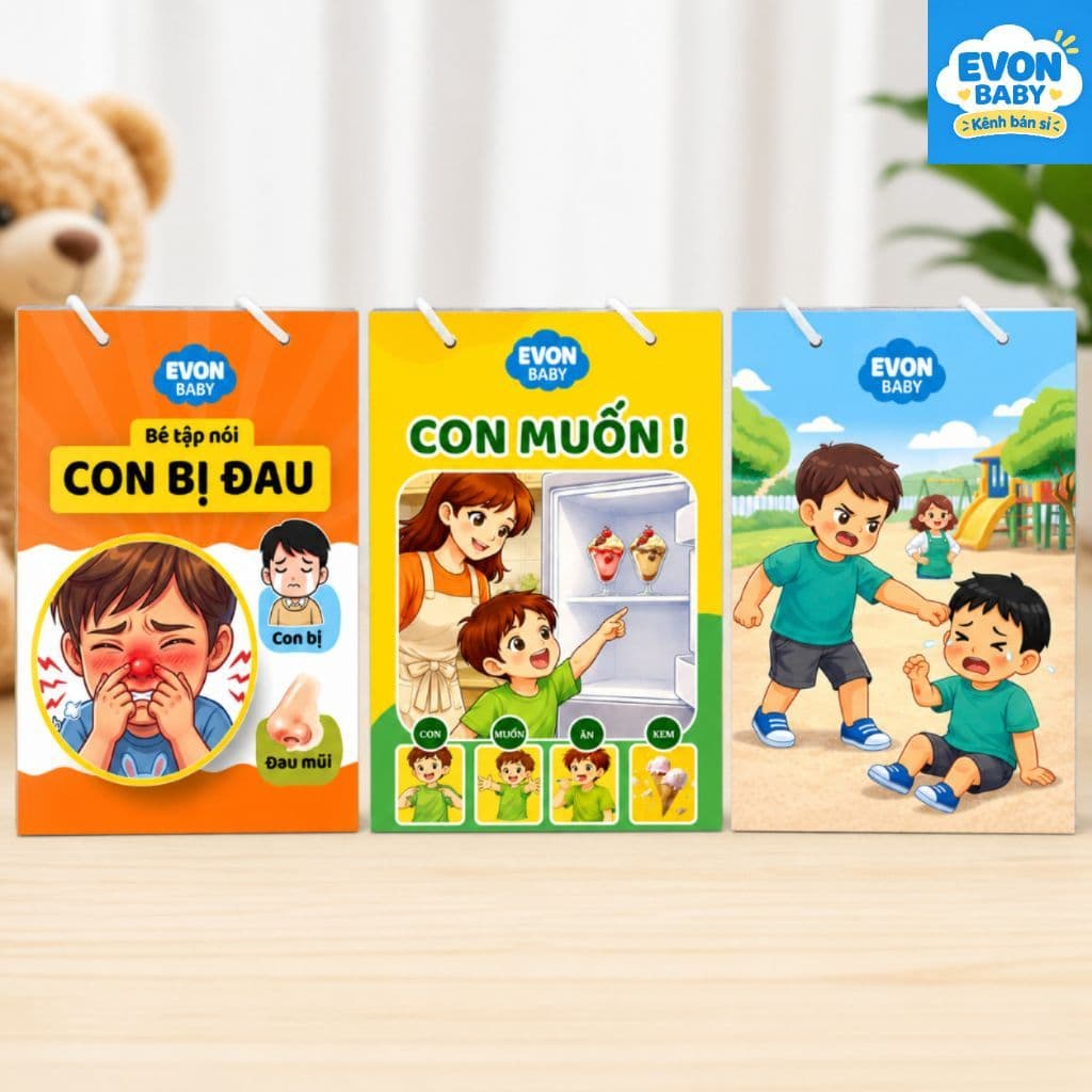 Thẻ Flash EVON BABY dạy bé tập nói - Giúp Bé Tập Nói Sớm