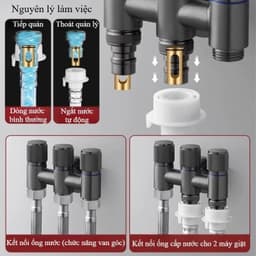 Van nước chia 3 , vòi chia nước 3 trong 1 tiện lợi cho máy giặt, nhà vệ sinh - Loại 1 4