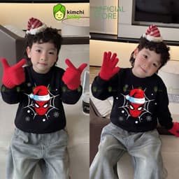 [10-29KG] Áo Nỉ Thu Đông Cho Bé Trai Kimchibaby Vải Nỉ 2 Da Cao Cấp Dày Mịn Ấm Họa Tiết Siêu Nhân Noel Giáng Sinh AN601 2