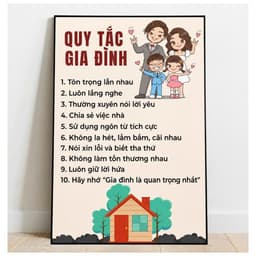 20+ Mẫu Tranh Nội Quy, Nề Nếp Gia Đình - Tranh Canvas Trang Trí Trong nhà, Phòng Khách, Góc học tập 4