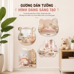 Gương Mềm Acrylic Dán Tường Tự Dính Decor Phòng Ngủ Phòng Tắm HomeMate, Gương Chống Vỡ Makeup Decor Nhà Cửa 4
