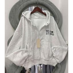 < Rẻ Vô Địch > Áo khoác hoodiezip nữ Nỉ tầu Form Rộng  cá tính hàng đẹp MOON STUDIO -thu99 2