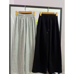 SÉT BỘ QUẦN DÀI DA CÁ XÁM ĐẬM TRƠN + MIX ÁO THUN DÀI TAY KẺ SỌC NGANG - IN NGỰA -thoitrang 9
