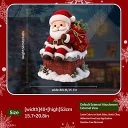 Nhãn dán chủ đề Giáng sinh Ông già Noel, Thích hợp cho gia đình, cửa hàng, tiệc Giáng sinh Cafe 3