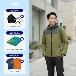 Áo khoác nam DGC phối màu thời trang dáng thể thao năng động có mũ trùm đầu tiện lợi mã WAJKBA10M 1