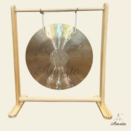 [Amrita] [Hàng Sẵn] Golden Wind Gong 40cm kèm đế gỗ và chày bông - CXNP533 7
