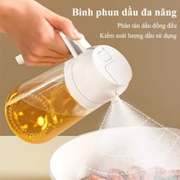 Bình xịt dầu ăn HABO 470ml Bình thủy tinh xịt dầu ăn phun sương có thể phun hoặc rót chống dầu bám phân bố dầu đồng đều 8