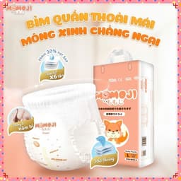 COMBO 2 Bỉm Quần/Dán MOMOJI EXTRA SOFT Siêu mỏng,mềm mại,chống tràn, siêu thấm 5