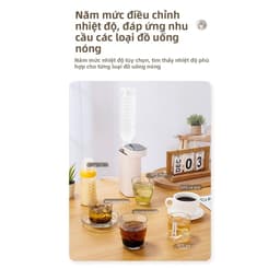 Máy phân phối nước nóng tức thì di động có điều khiển bằng cảm ứng | Máy Nước Nóng Mini 5 Nhiệt Độ 2000W Cho Cà Phê, Trà & Du Lịch 5