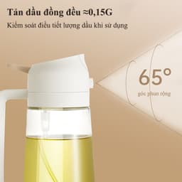 Bình xịt dầu ăn HABO 470ml Bình thủy tinh xịt dầu ăn phun sương có thể phun hoặc rót chống dầu bám phân bố dầu đồng đều 5